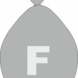 Balónek písmeno F stříbrné